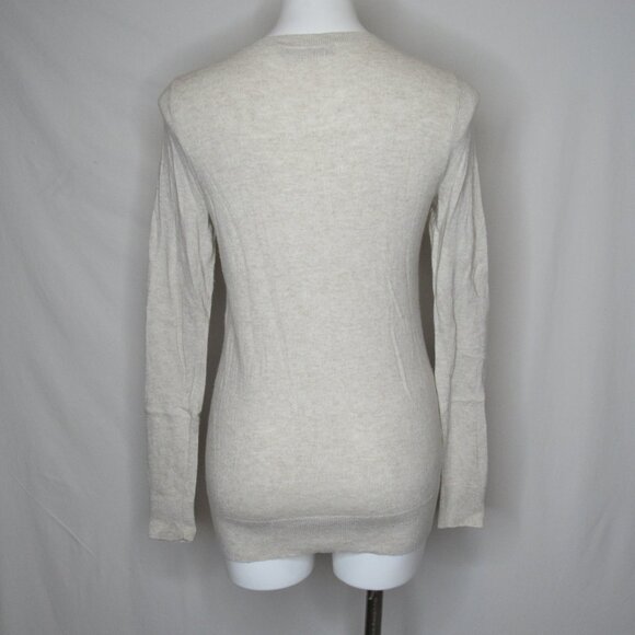 Ann Taylor LOFT Beige Cream Reindeer Crew Neck Sweater Women's S Small - Picture 3 of 8